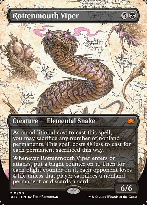Rottenmouth Viper (290) - BORDERLESS - Bloomburrow - Game On
