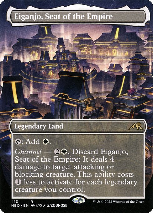 Eiganjo, Seat of the Empire (413) - BORDERLESS - FULL ART - Kamigawa: Neon Dynasty - Game On