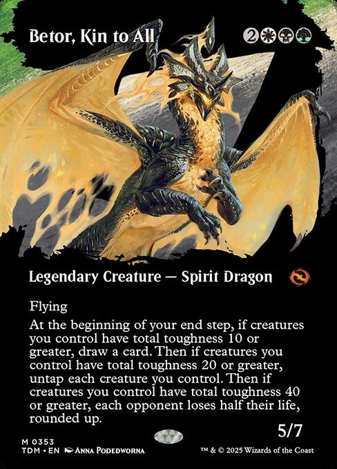 Betor, Kin to All (353) - BORDERLESS - FULL ART (Foil) - Tarkir: Dragonstorm - Game On
