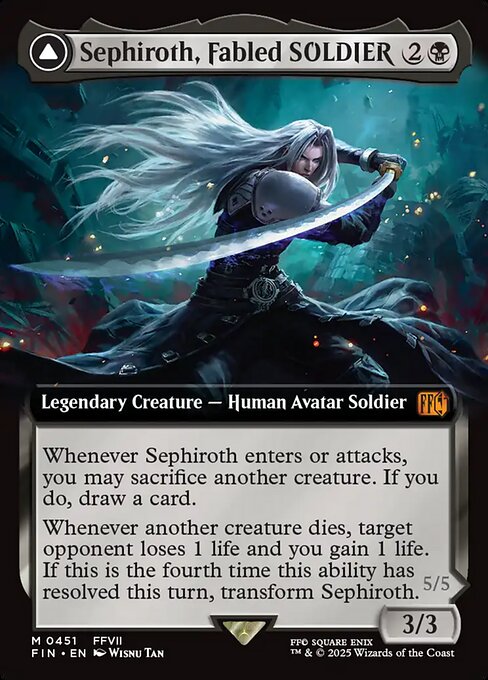 Sephiroth, Fabled SOLDIER // Sephiroth, One-Winged Angel (451) - EXTENDED ART - Final Fantasy - Game On