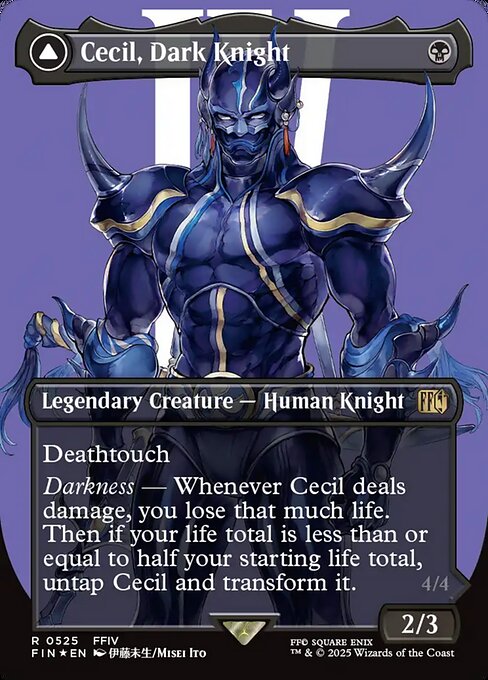 Cecil, Dark Knight // Cecil, Redeemed Paladin (525) - BORDERLESS - FULL ART (Foil) - Final Fantasy - Game On