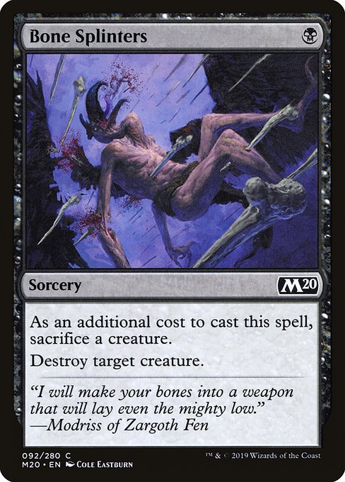 Bone Splinters (92) (Foil) - Core Set 2020 - Game On