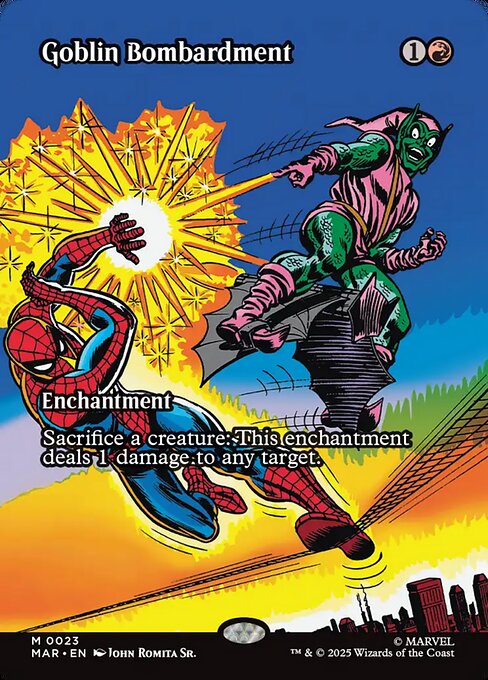 Goblin Bombardment (23) - BORDERLESS - FULL ART - Marvel Universe - Game On
