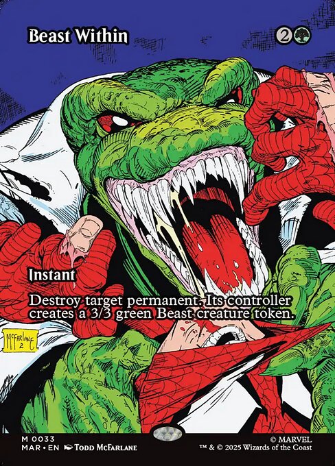 Beast Within (33) - BORDERLESS - FULL ART - Marvel Universe - Game On