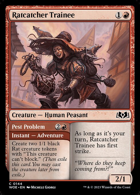 Ratcatcher Trainee // Pest Problem (144) (Foil) - Wilds of Eldraine - Game On
