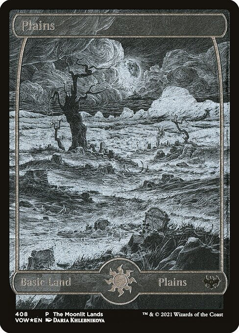 Plains (408) - FULL ART (Etched) - Innistrad: Crimson Vow - Game On