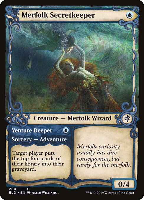 Merfolk Secretkeeper // Venture Deeper (284) - SHOWCASE - Throne of Eldraine - Game On