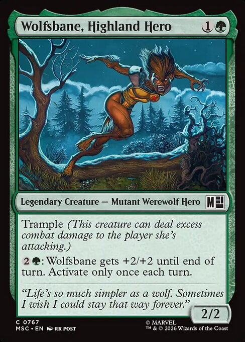 Wolfsbane, Highland Hero (767) (Foil) - Marvel Super Heroes Commander - Game On