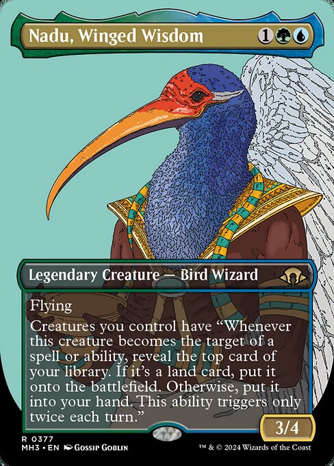 Nadu, Winged Wisdom (377) - BORDERLESS - FULL ART - Modern Horizons 3 - Game On