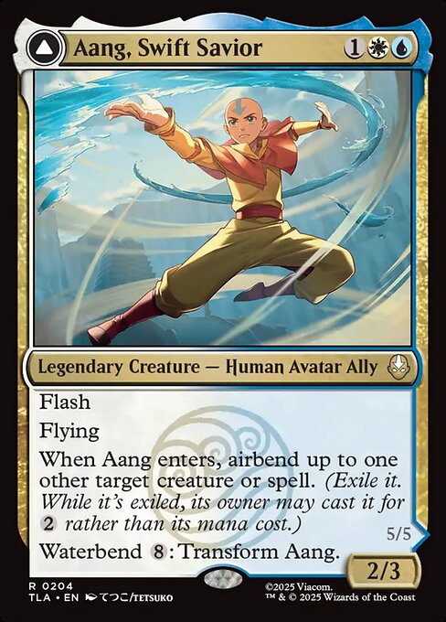 Aang, Swift Savior // Aang and La, Ocean's Fury (204) (Foil) - Avatar: The Last Airbender - Game On