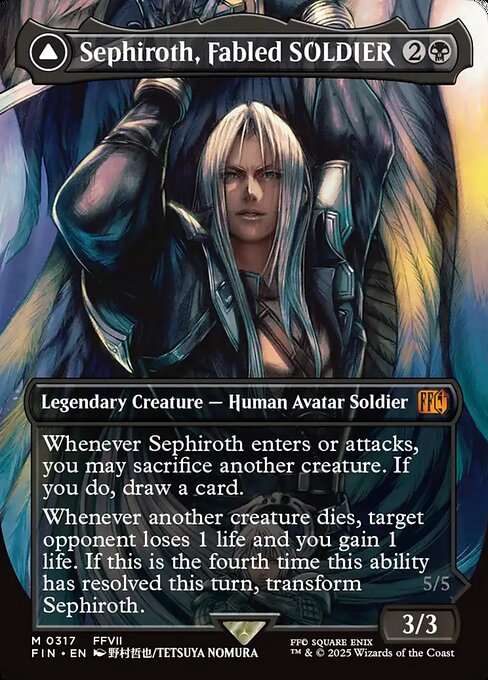 Sephiroth, Fabled SOLDIER // Sephiroth, One-Winged Angel (317) - BORDERLESS - FULL ART - Final Fantasy - Game On