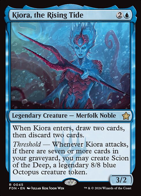 Kiora, the Rising Tide (45) (Foil) - Foundations - Game On