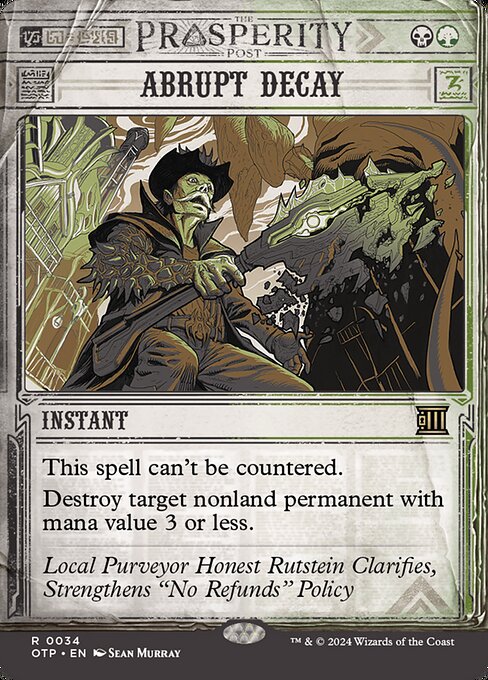 Abrupt Decay (34) - BORDERLESS (Foil) - Breaking News - Game On