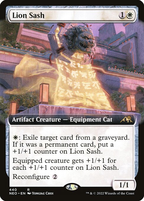 Lion Sash (440) - EXTENDED ART (Foil) - Kamigawa: Neon Dynasty - Game On