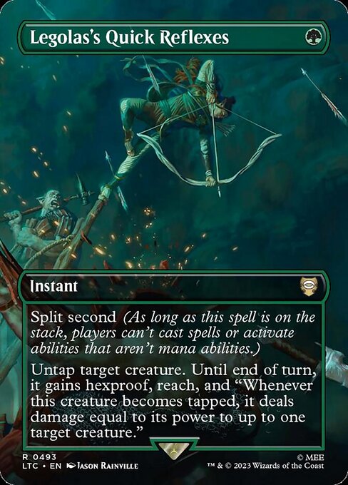 Legolas's Quick Reflexes (493) - BORDERLESS - FULL ART (Foil) - Tales of Middle-earth Commander - Game On