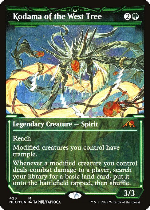 Kodama of the West Tree (423) - SHOWCASE (Etched) - Kamigawa: Neon Dynasty - Game On