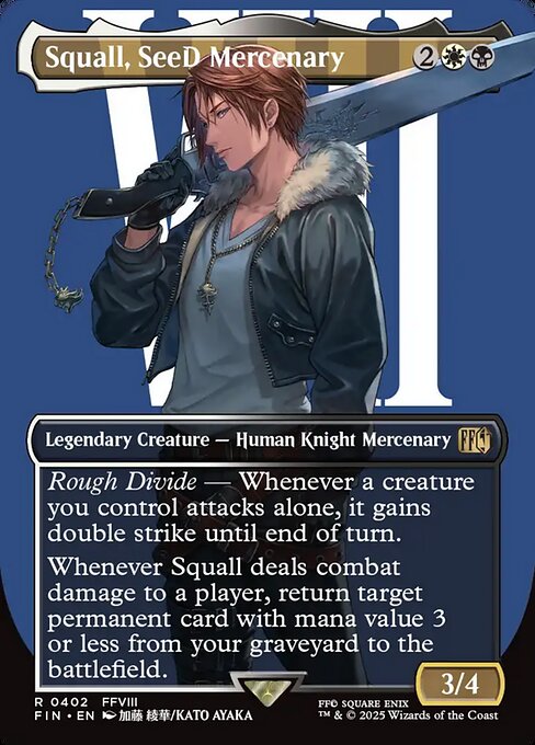 Squall, SeeD Mercenary (402) - BORDERLESS - FULL ART (Foil) - Final Fantasy - Game On