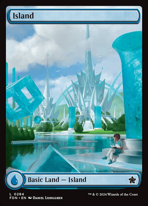 Island (284) - FULL ART - Foundations - Game On