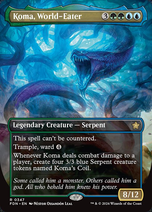 Koma, World-Eater (347) - BORDERLESS (Foil) - Foundations - Game On