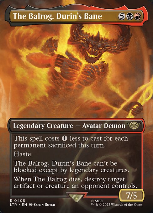 The Balrog, Durin's Bane (405) - BORDERLESS - FULL ART - The Lord of the Rings: Tales of Middle-earth - Game On