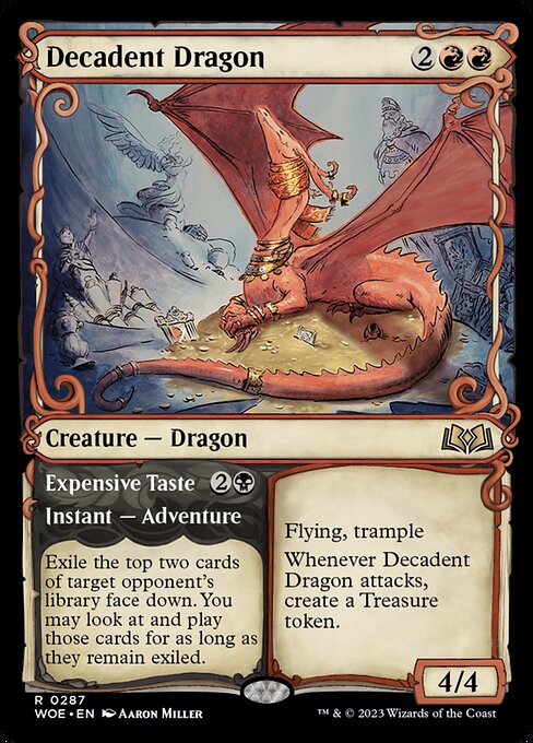 Decadent Dragon // Expensive Taste (287) - SHOWCASE (Foil) - Wilds of Eldraine - Game On