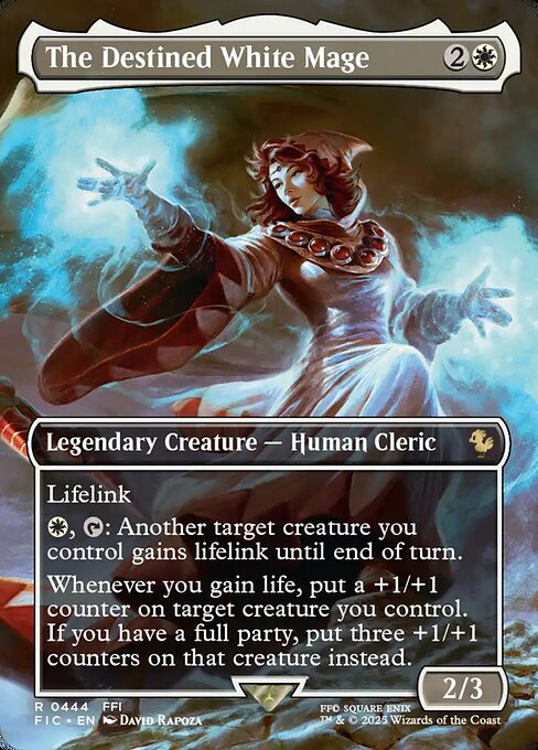 The Destined White Mage (444) - BORDERLESS - FULL ART (Foil) - Final Fantasy Commander - Game On