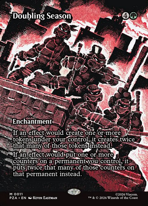 Doubling Season (11) - BORDERLESS - FULL ART - Teenage Mutant Ninja Turtles Source Material - Game On
