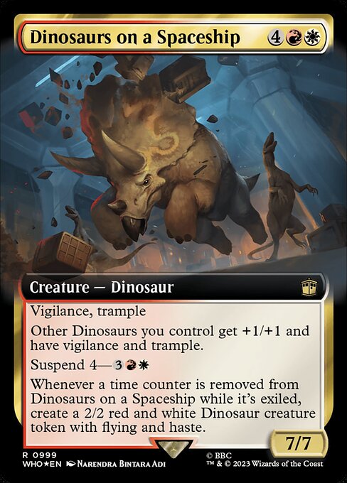 Dinosaurs on a Spaceship (999) - EXTENDED ART (Foil) - Doctor Who - Game On