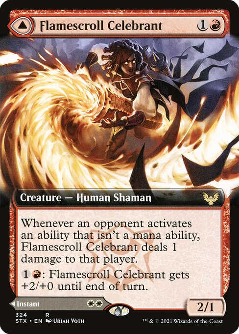 Flamescroll Celebrant // Revel in Silence (324) - EXTENDED ART - Strixhaven: School of Mages - Game On