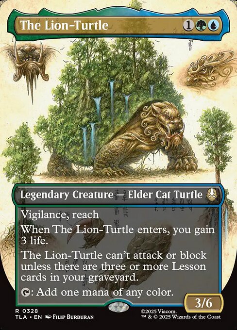 The Lion-Turtle (328) - BORDERLESS - FULL ART (Foil) - Avatar: The Last Airbender - Game On