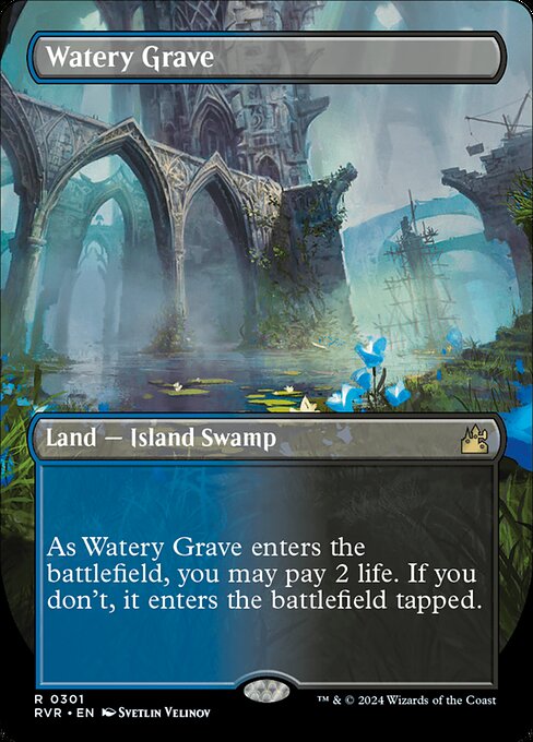Watery Grave (301) - BORDERLESS - FULL ART - Ravnica Remastered - Game On
