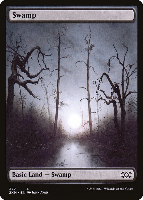 Swamp (377) - FULL ART (Foil) - Double Masters - Game On