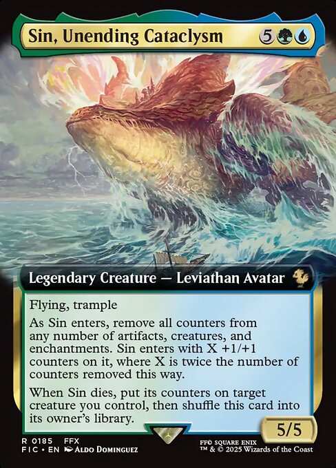 Sin, Unending Cataclysm (185) - EXTENDED ART (Foil) - Final Fantasy Commander - Game On