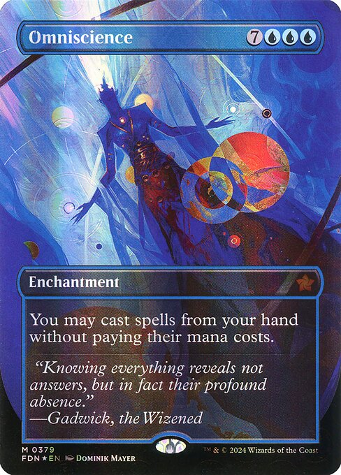 Omniscience (379) - BORDERLESS - FULL ART (Foil) - Foundations - Game On
