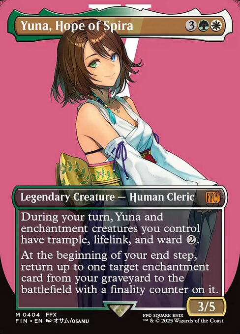 Yuna, Hope of Spira (404) - BORDERLESS - FULL ART - Final Fantasy - Game On