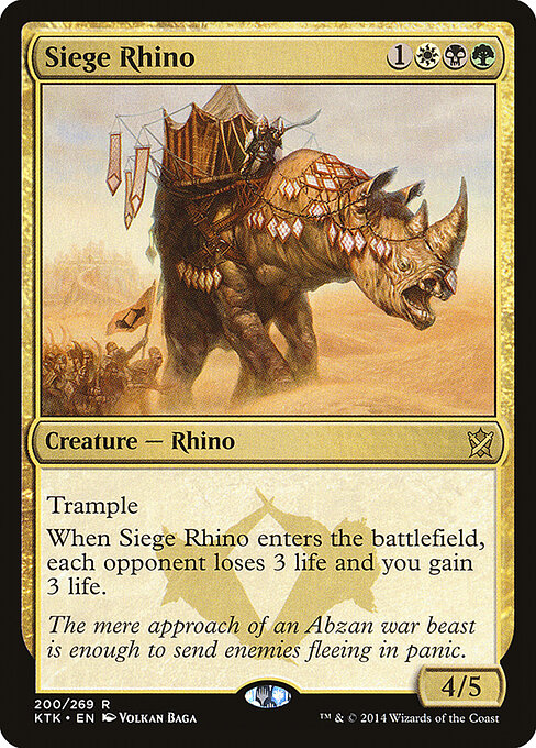 Siege Rhino (200) - Khans of Tarkir - Game On