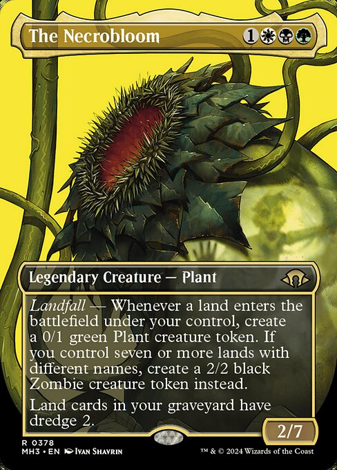 The Necrobloom (378) - BORDERLESS - FULL ART (Foil) - Modern Horizons 3 - Game On