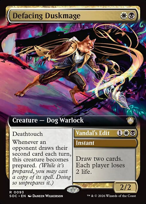 Defacing Duskmage // Vandal's Edit (93) - EXTENDED ART - Secrets of Strixhaven Commander - Game On