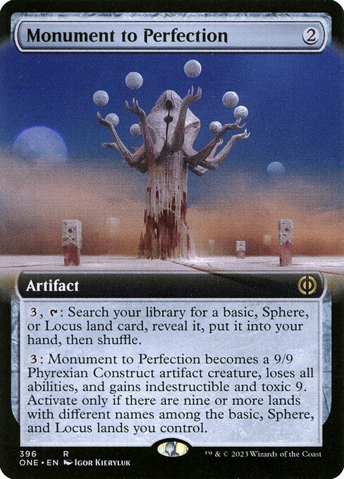 Monument to Perfection (396) - EXTENDED ART (Foil) - Phyrexia: All Will Be One - Game On