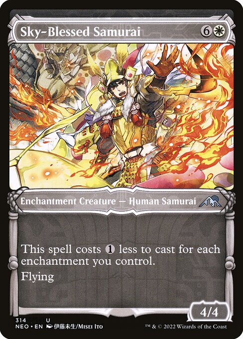 Sky-Blessed Samurai (314) - SHOWCASE (Foil) - Kamigawa: Neon Dynasty - Game On