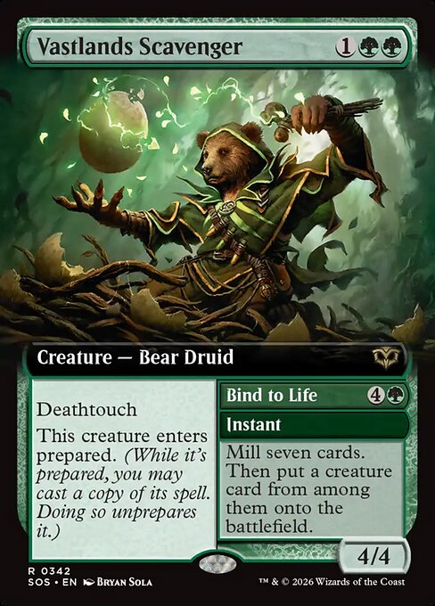 Vastlands Scavenger // Bind to Life (342) - EXTENDED ART (Foil) - Secrets of Strixhaven - Game On