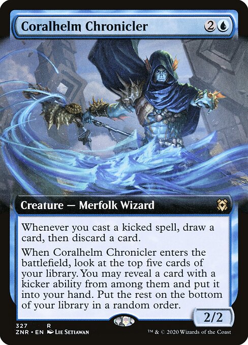 Coralhelm Chronicler (327) - EXTENDED ART - Zendikar Rising - Game On