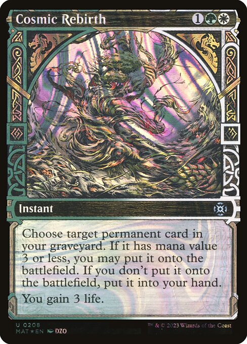 Cosmic Rebirth (208) - SHOWCASE (Foil) - March of the Machine: The Aftermath - Game On