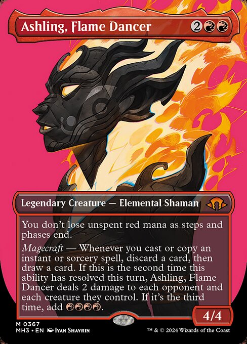 Ashling, Flame Dancer (367) - BORDERLESS - FULL ART - Modern Horizons 3 - Game On