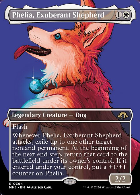 Phelia, Exuberant Shepherd (364) - BORDERLESS (Foil) - Modern Horizons 3 - Game On