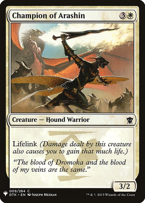 Champion of Arashin (DTK-9) - The List - Game On
