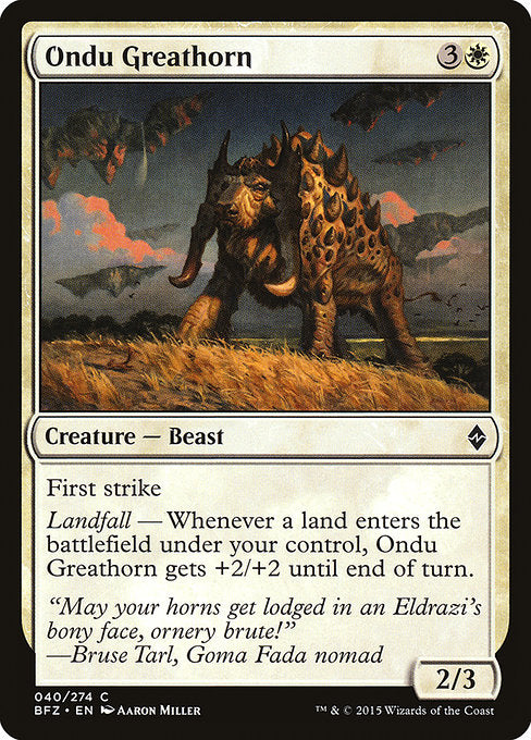 Ondu Greathorn (40) (Foil) - Battle for Zendikar - Game On