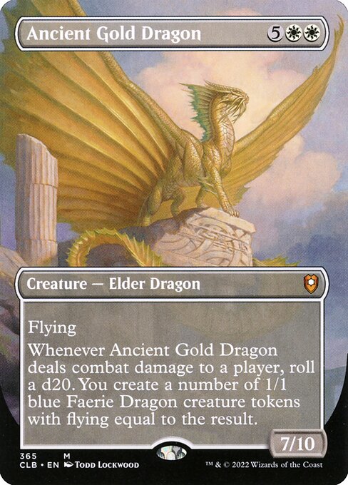 Ancient Gold Dragon (365) - BORDERLESS - FULL ART - Commander Legends: Battle for Baldur's Gate - Game On