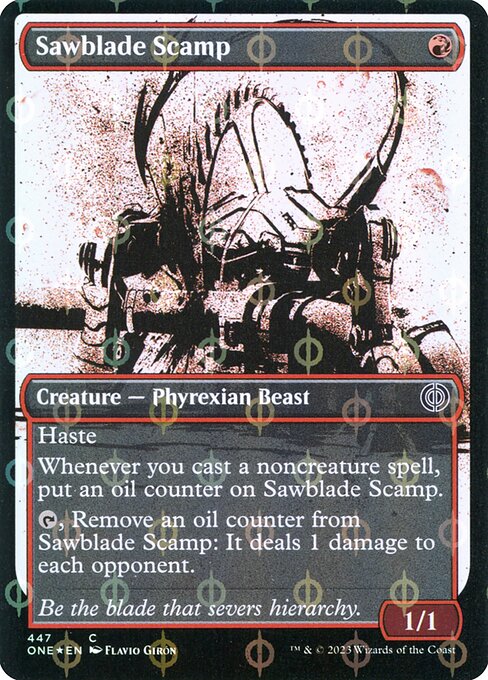 Sawblade Scamp (447) - SHOWCASE (Foil) - Phyrexia: All Will Be One - Game On