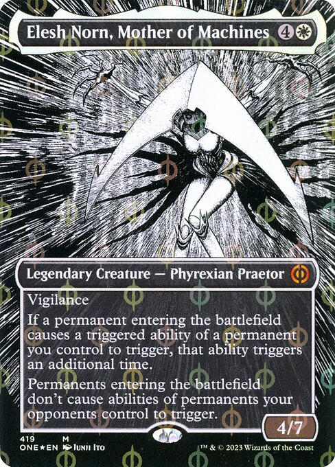 Elesh Norn, Mother of Machines (419) - BORDERLESS (Foil) - Phyrexia: All Will Be One - Game On
